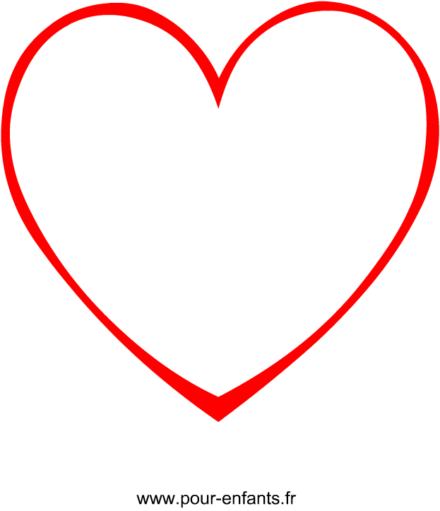 En forme de coeur | Dessin en forme de coeur grande taille pour coloriages de coeurs images de ...